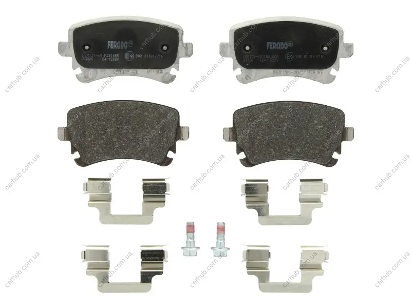 Комплект гальмівних колодок задн, AUDI A4 B6, A4 B7, A6 ALLROAD C6, A6 C5, A6 C6, A8 D3 BENTLEY CONTINENTAL, CONTINENTAL FLYING SPUR, FLYING SPUR 2.0-6.0ALK 07.02- FERODO FDB1655 (фото 1)