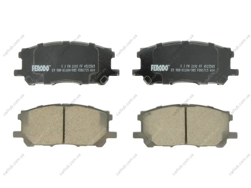 Комплект гальмівних колодок задн/передн, LEXUS GS, RC, RX TOYOTA HARRIER, HIGHLANDER / KLUGER 2.4-5.0 09.00- FERODO FDB1715 (фото 1)