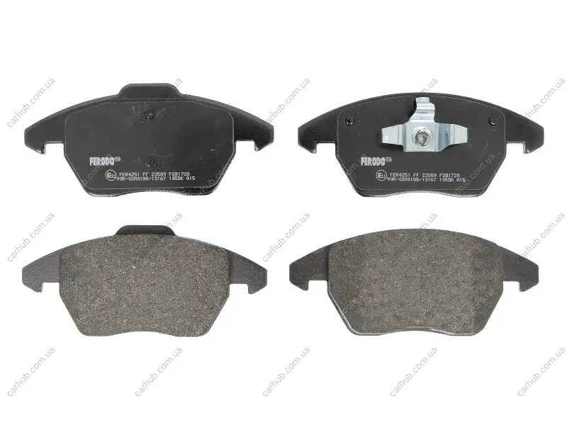 Комплект гальмівних колодок передн (із замком), CITROEN C4, C4 GRAND PICASSO I, C4 I, C4 PICASSO I PEUGEOT 207, 208, 208 I, 3008, 3008 I, 307, 308, 308 I, 408, RCZ SKODA SCALA 1.0-2.0DH 10.03- FERODO FDB1728 (фото 1)