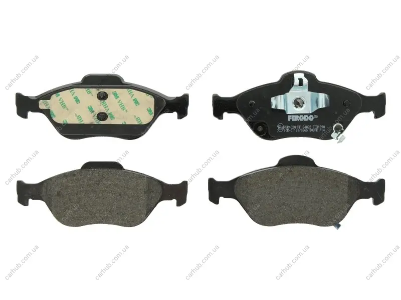 Комплект гальмівних колодок передн (із замком), DAIHATSU CHARADE VIII GREAT WALL VOLEEX C20R TOYOTA YARIS 1.0-1.5H 01.05- FERODO FDB1890 (фото 1)