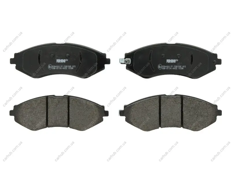 Комплект гальмівних колодок передн, CHEVROLET LACETTI, NUBIRA, REZZO DAEWOO LACETTI, NUBIRA 1.4-2.0D 05.97- FERODO FDB1905 (фото 1)