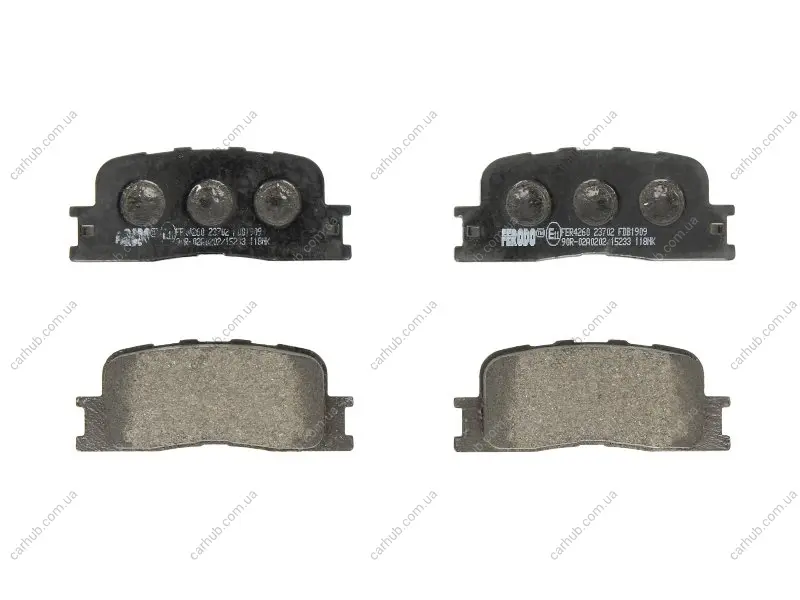 Комплект гальмівних колодок задн, LEXUS ES TOYOTA CAMRY, HIGHLANDER / KLUGER 2.0-3.3 09.00- FERODO FDB1909 (фото 1)