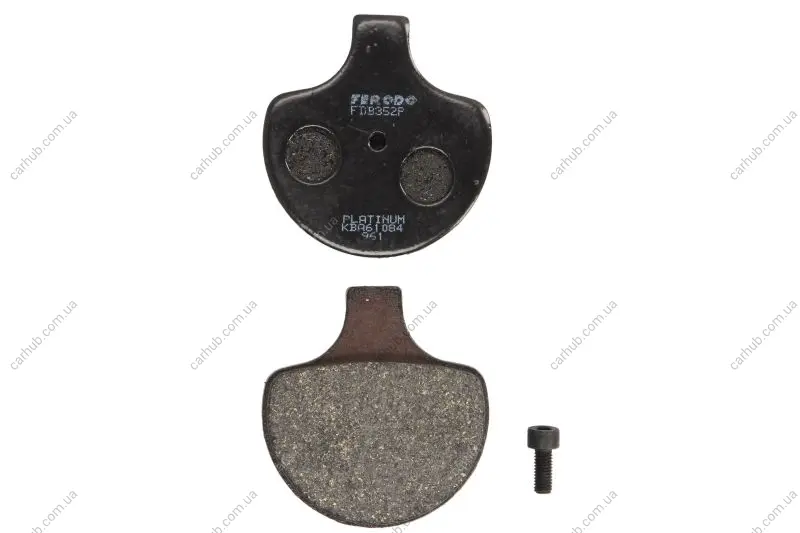 Гальмівні колодки передн, призначення: шосейне, матеріал: platinum-P, 61,8x59,2x13мм HARLEY DAVIDSON FLHR, FLHS, FLHT, FLST, FLSTC, FLSTF, FLSTN, FLSTS, FLT, FXD, FXDB, FXDL 1000/1340 1983-1999 FERODO FDB352P (фото 1)