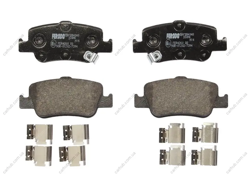 Комплект гальмівних колодок задн, TOYOTA AURIS, COROLLA 1.2-2.2D 10.06-08.19 FERODO FDB4048 (фото 1)