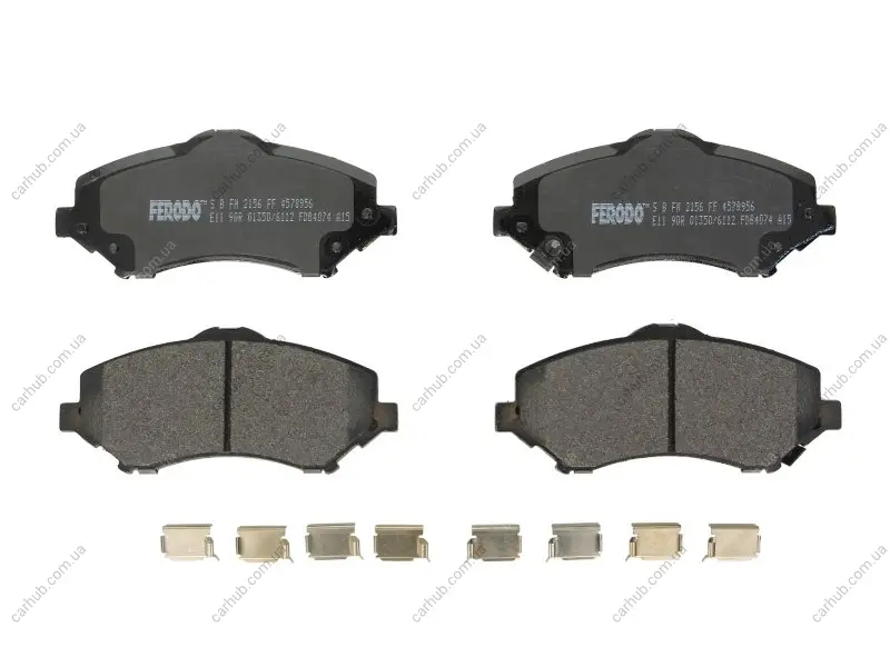 Комплект гальмівних колодок передн (із замком), CHRYSLER TOWN & COUNTRY, VOYAGER V DODGE GRAND, JOURNEY, NITRO FIAT FREEMONT JEEP CHEROKEE, COMPASS, WRANGLER III 2.0D-4.0 01.06- FERODO FDB4074 (фото 1)