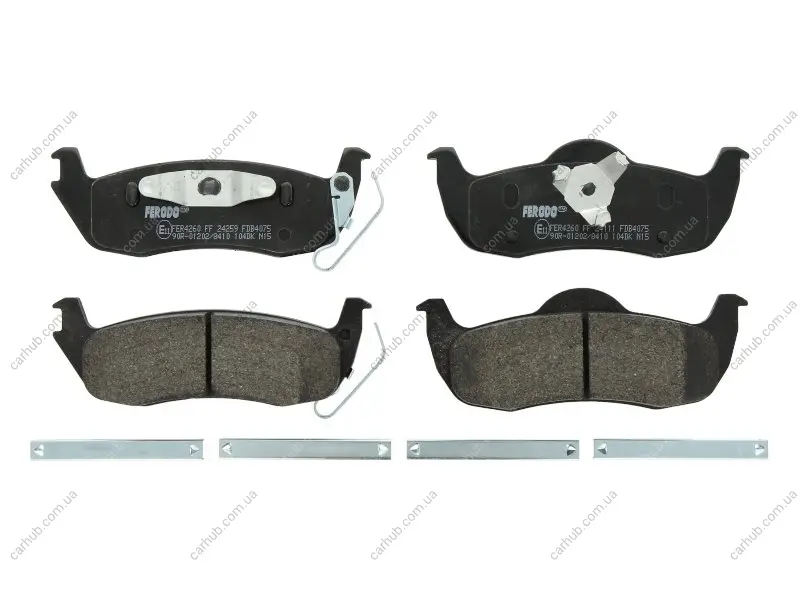 Комплект гальмівних колодок задн, INFINITI QX56 JEEP COMMANDER, GRAND CHEROKEE II, GRAND CHEROKEE III, GRAND CHEROKEE IV NISSAN ARMADA MK I, TITAN 2.7D-5.7 08.03- FERODO FDB4075 (фото 1)