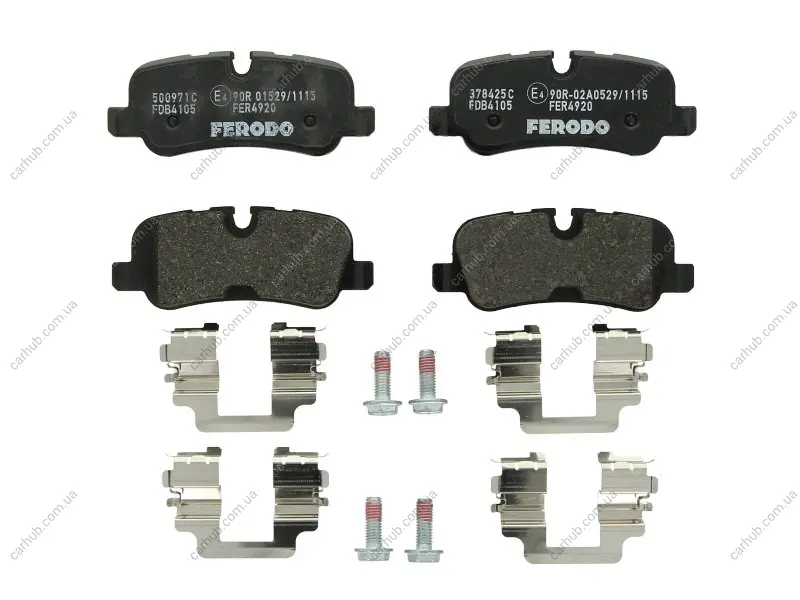 Комплект гальмівних колодок задн, LAND ROVER DISCOVERY III, DISCOVERY IV, RANGE ROVER III, RANGE ROVER SPORT I 3.0-5.0 07.04-12.18 FERODO FDB4105 (фото 1)