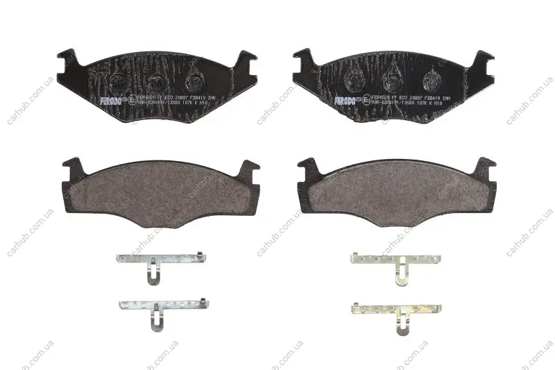 Комплект гальмівних колодок передн, SEAT CORDOBA, CORDOBA VARIO, IBIZA II, INCA, TOLEDO I VW CADDY I, GOLF I, GOLF II, GOLF III, JETTA I, JETTA II, PASSAT B1, PASSAT B2 1.0-2.8 04.74-06.03 FERODO FDB419 (фото 1)