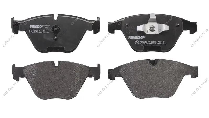 Комплект гальмівних колодок передн, BMW 3 (E90), 3 (E91), 3 (E92), 3 (E93), X1 (E84) VW PASSAT B2 1.6-3.0 05.86-06.15 FERODO FDB4191 (фото 1)