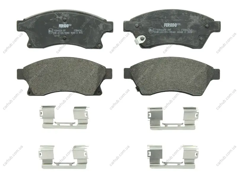 Комплект гальмівних колодок передн, CHEVROLET AVEO, CRUZE OPEL ANTARA A, ASTRA J, ASTRA J GTC 1.2-2.2D 05.09- FERODO FDB4262 (фото 1)