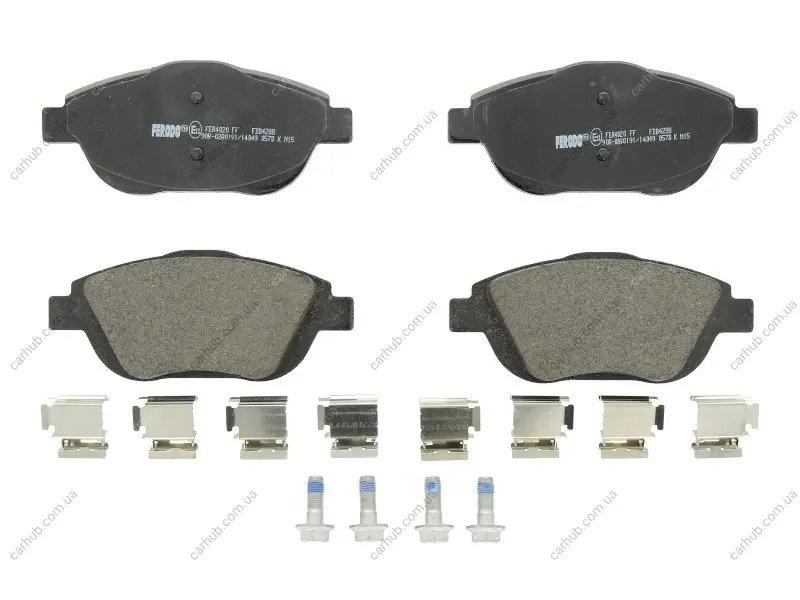 Комплект гальмівних колодок передн, DS DS 3, DS 3 / DS 3 CITROEN C3 AIRCROSS I, C3 AIRCROSS II, C3 II, C3 III, C3 ORIGIN III, C3 PICASSO, C4 CACTUS, C4 III, DS3 1.0-Electric 02.09- FERODO FDB4288 (фото 1)