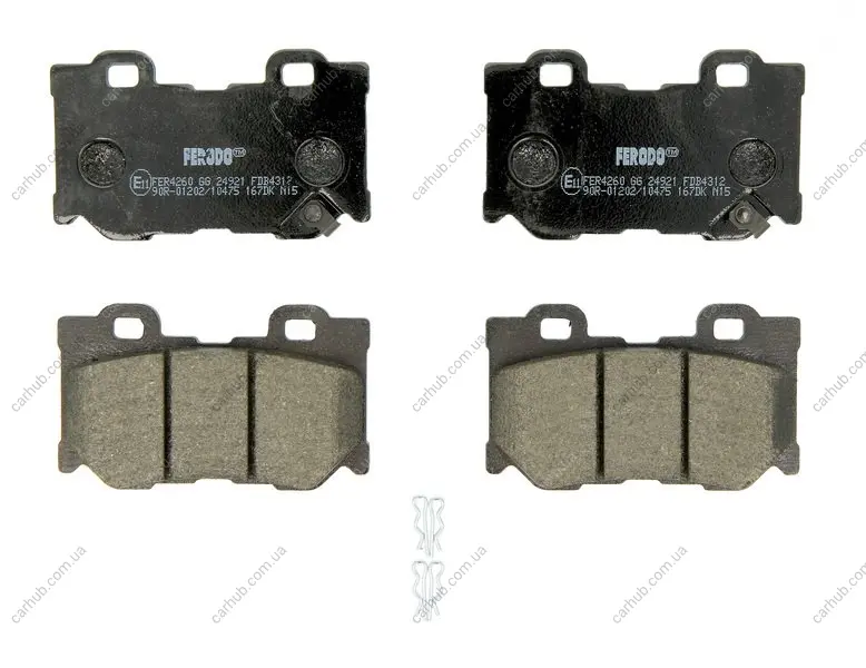Комплект гальмівних колодок задн, INFINITI FX, G, M, M37, Q50, Q60, Q70, QX70 NISSAN 370Z 2.0-5.6 09.07- FERODO FDB4312 (фото 1)