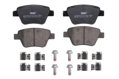Комплект гальмівних колодок задн, AUDI A1, A3 SEAT ALTEA, ALTEA XL, LEON SKODA OCTAVIA II, SUPERB II, YETI VW BEETLE, CADDY III, EOS, GOLF VI, JETTA III, JETTA IV 1.2-3.6 02.03-07.19 FERODO FDB4316