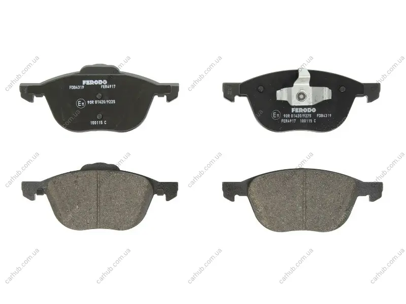 Комплект гальмівних колодок передн, FORD C-MAX, C-MAX II, ECOSPORT, FOCUS C-MAX, FOCUS II, FOCUS III, GRAND C-MAX, KUGA I, KUGA II, TOURNEO CONNECT V408 NADWOZIE WIELKO 1.0-Electric 10.03- FERODO FDB4319 (фото 1)