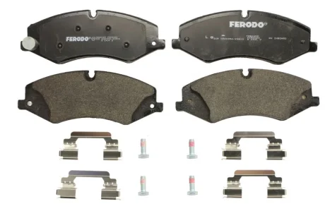 Комплект гальмівних колодок передн (з комплектуючими (EN) with torsion damper), LAND ROVER DEFENDER, DISCOVERY IV, DISCOVERY V, RANGE ROVER III, RANGE ROVER IV 2.0-5.0 03.02- FERODO FDB4455
