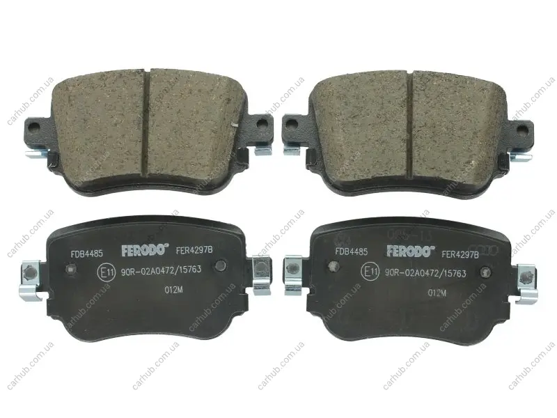Комплект гальмівних колодок задн (з комплектуючими), AUDI A1, A1 CITY CARVER, Q3 SEAT ALHAMBRA, LEON, LEON SC, LEON ST SKODA OCTAVIA III, OCTAVIA IV VW CADDY ALLTRACK IV 1.0-2.5 05.10- FERODO FDB4485 (фото 1)