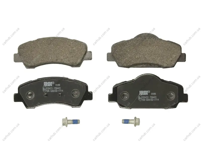 Комплект гальмівних колодок передн, CITROEN C4 CACTUS, C-ELYSEE PEUGEOT 301, 308, 308 II 1.2-2.0D 11.12- FERODO FDB4491 (фото 1)