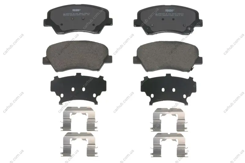 Комплект гальмівних колодок передн, HYUNDAI ELANTRA V, EQUUS / CENTENNIAL, I30, VELOSTER KIA CARENS IV, CEE\'D, CEED, CERATO III, PRO CEE\'D 1.0-4.6 03.09- FERODO FDB4613 (фото 1)