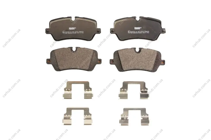 Комплект гальмівних колодок задн (з комплектуючими), LAND ROVER DEFENDER, DISCOVERY V, RANGE ROVER IV, RANGE ROVER SPORT II PORSCHE 918 SPYDER 2.0-5.0 08.12- FERODO FDB4678 (фото 1)
