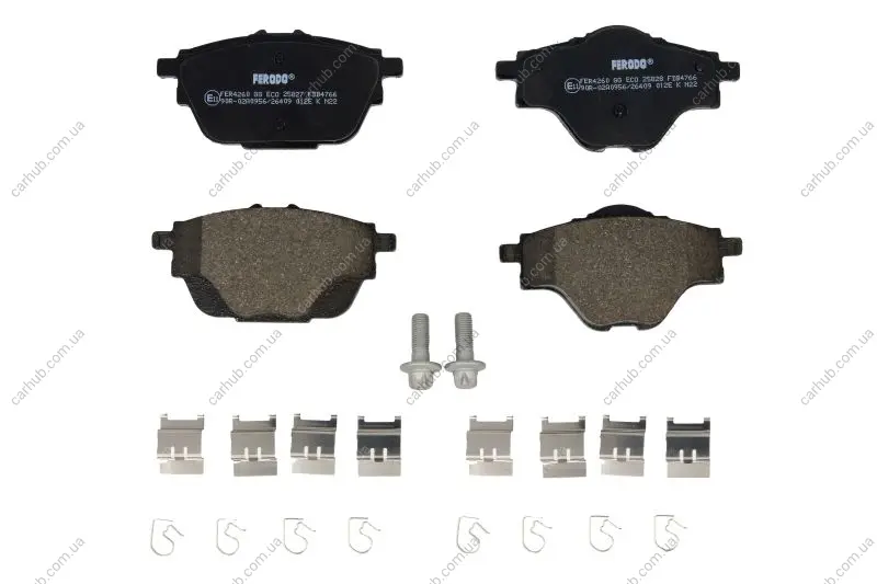Комплект гальмівних колодок задн, DS DS 4 II, DS 7, DS 9 CITROEN C4 GRAND PICASSO II, C4 II, C4 PICASSO II, C4 SPACETOURER, C5 AIRCROSS, C5 X, GRAND C4 SPACETOURER 1.2-Electric 02.13- FERODO FDB4766 (фото 1)