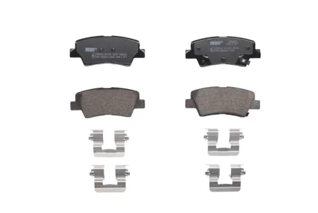 Комплект гальмівних колодок задн (з комплектуючими), HYUNDAI ACCENT IV, ELANTRA VI, I10 II, I10 III, I20 ACTIVE, I20 II, I30, I40 I, I40 I CW, IONIQ, KONA, NEXO, SOLARIS 1.0-Electric 06.10- FERODO FDB4833