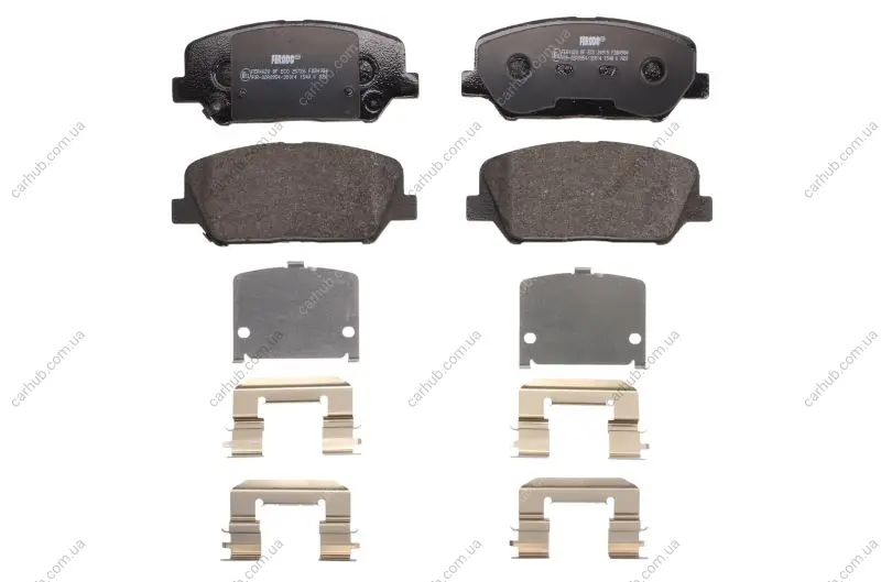 Комплект гальмівних колодок передн, HYUNDAI EQUUS / CENTENNIAL, GENESIS, I30, VELOSTER KIA CEE\'D, CERATO III, OPTIMA, PRO CEE\'D 1.0-3.8 03.09- FERODO FDB4984 (фото 1)