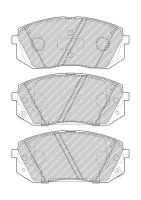 Комплект гальмівних колодок передн, HYUNDAI I40 I, I40 I CW, IX35, KONA, SONATA VII, TUCSON KIA CEE\'D, CEED, NIRO I, OPTIMA, PRO CEE\'D, PROCEED, SELTOS, SOUL II, SPORTAGE IV 1.0-Electric 07.11- FERODO FDB5039 (фото 1)