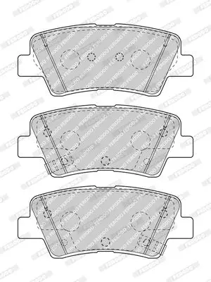 Комплект гальмівних колодок задн, HYUNDAI ACCENT IV, ACCENT V, ELANTRA VI, I20 ACTIVE, I20 II, I40 I, I40 I CW, IONIQ, IX35, SOLARIS, TUCSON KIA NIRO, NIRO I, OPTIMA, RIO IV 1.0-Electric 06.10- FERODO FDB5041 (фото 1)
