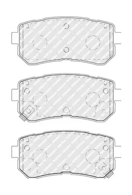 Комплект гальмівних колодок задн (з комплектуючими), HYUNDAI CRETA, KONA, SONATA VII KIA OPTIMA, PICANTO II, SOUL II 1.0-2.4 05.11- FERODO FDB5066 (фото 1)