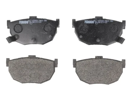 Комплект гальмівних колодок задн, HYUNDAI COUPE I, COUPE II, ELANTRA III, LANTRA I, LANTRA II, S, TIBURON KIA CERATO I, CERATO II, CERATO III, CERATO KOUP II, CERATO KOUP III 1.5-3.0 01.83- FERODO FDB638