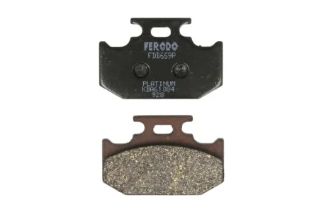 Гальмівні колодки задн, призначення: шосейне, матеріал: platinum-P, 40,9x62,1x9,4мм KAWASAKI KX SUZUKI DR, RM YAMAHA TT, WR, YZ 125-650 1989-2002 FERODO FDB659P