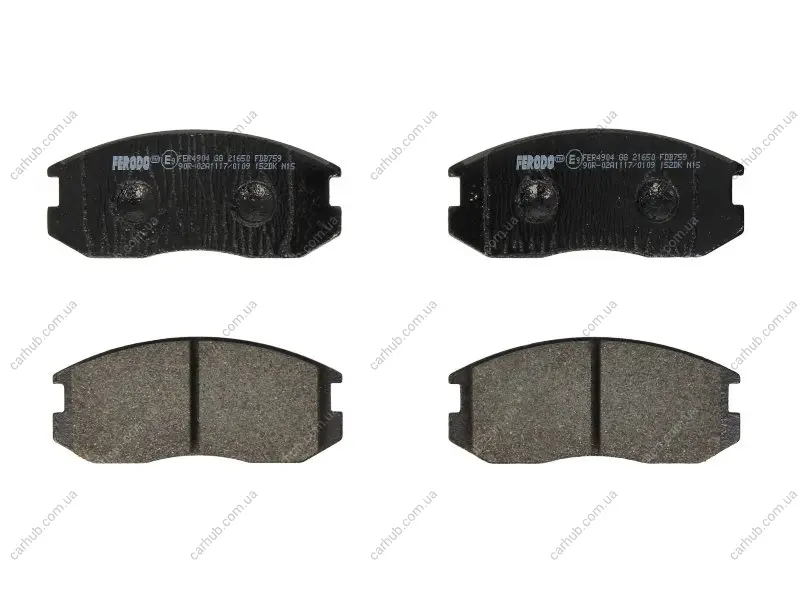 Комплект гальмівних колодок передн, DAIHATSU EXTOL, TERIOS MITSUBISHI COLT III, COLT IV, COLT V, LANCER III, LANCER IV, LANCER V, LANCER VI, MIRAGE IV, MIRAGE V, TREDIA 1.2-2.0D 08.86- FERODO FDB759 (фото 1)