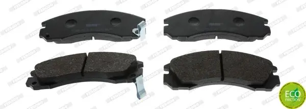 Комплект гальмівних колодок передн, DODGE STEALTH MITSUBISHI 3000 GT, DEBONAIR, DELICA / SPACE GEAR, ECLIPSE II, GALANT VII, GALANT VIII, L200, L400, LANCER IV, LANCER V 1.6-3.5 01.83- FERODO FDB765 (фото 1)