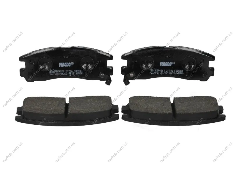 Комплект гальмівних колодок задн, CHRYSLER SEBRING DODGE STEALTH, STRATUS HYUNDAI SANTAMO MITSUBISHI 3000 GT, DELICA / SPACE GEAR, ECLIPSE II, ECLIPSE III, ECLIPSE IV 1.8-3.8 06.87- FERODO FDB803 (фото 1)
