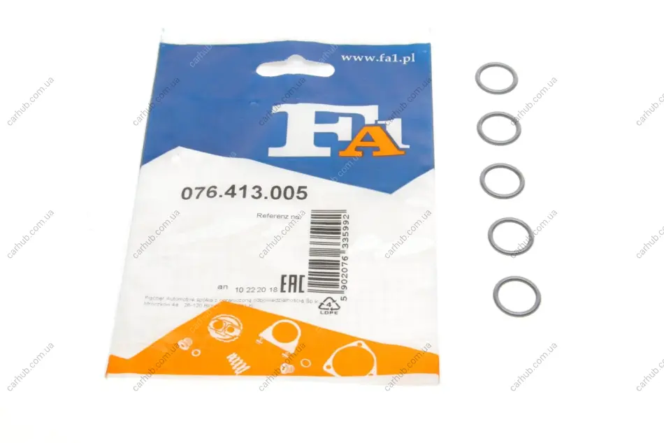 Прокладка радіатора масляного BMW 3 (E90/F30/F80)/5 (E60)/7 (E65/E66/E67) 96-15 N54/N55(к-кт 5шт) FA1 Fischer Automotive One (FA1) 076.413.005 (фото 1)