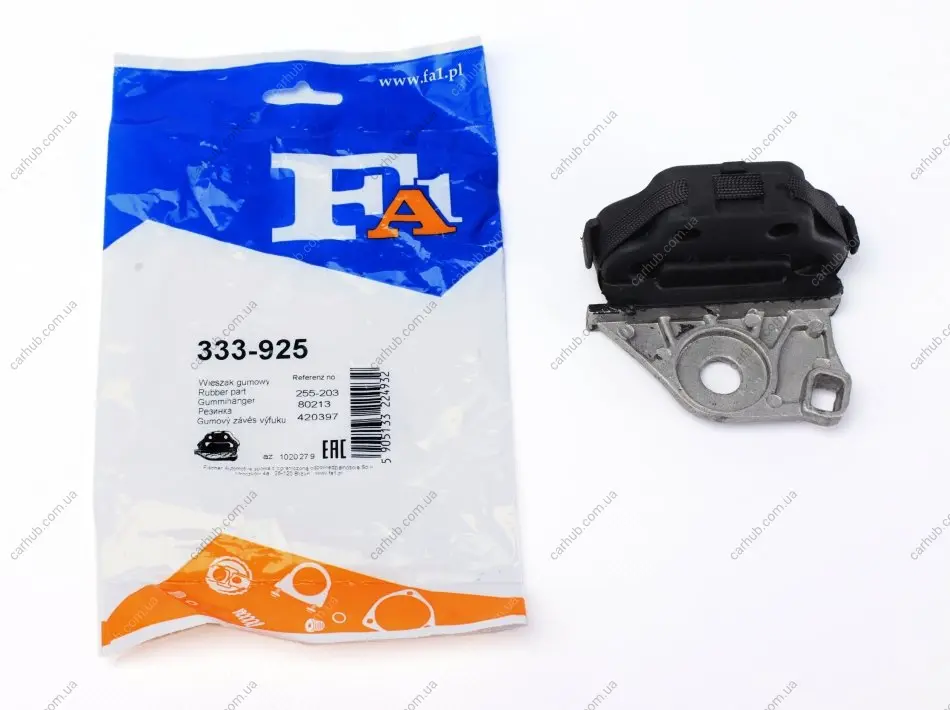 Кронштейн кріплення глушника Fiat Bravo/Stilo 1.2-2.0D 01-14 (гумометалевий) FA1 Fischer Automotive One (FA1) 333-925 (фото 1)