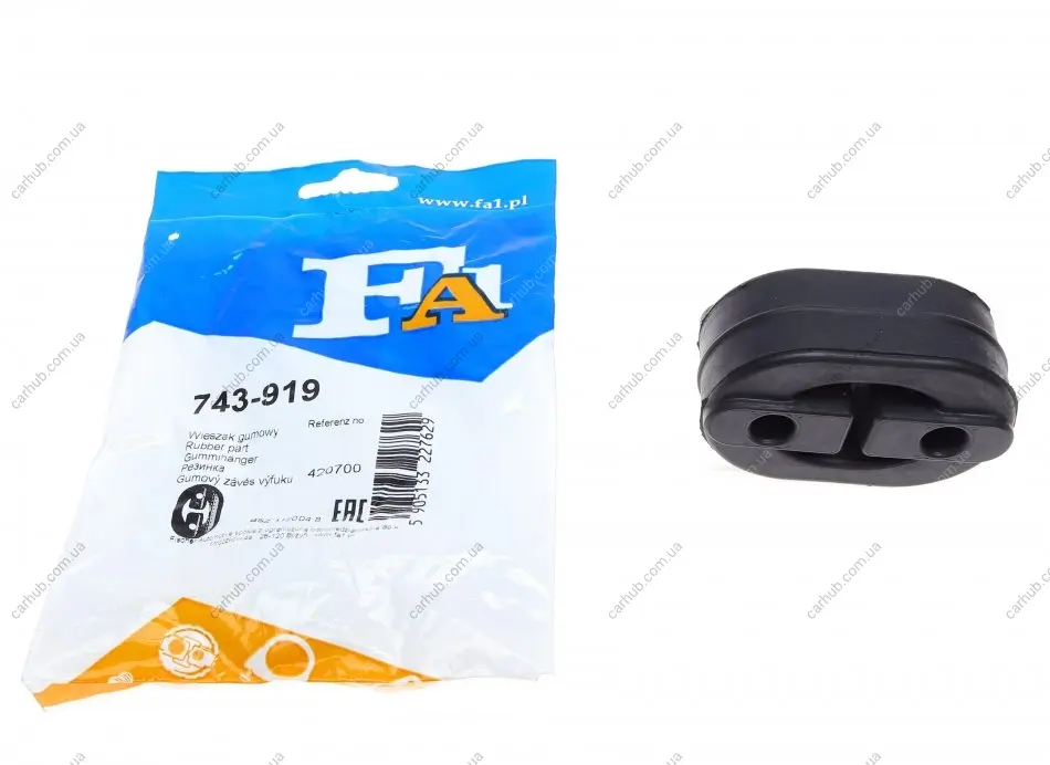 Гумка глушника Mitsubishi Galant 1.8/2.0/2.5 V6 92-96/Lancer VII 00-13/Outlander 2.0/2.2 DI-D 06- FA1 Fischer Automotive One (FA1) 743-919 (фото 1)