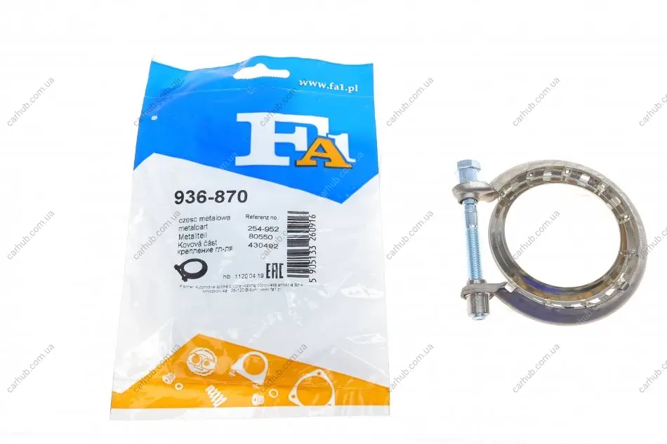Хомут глушника Citroen Jumpy/Fiat Scudo/Peugeot Expert 1.6/2.0 HDi 07- FA1 Fischer Automotive One (FA1) 936-870 (фото 1)