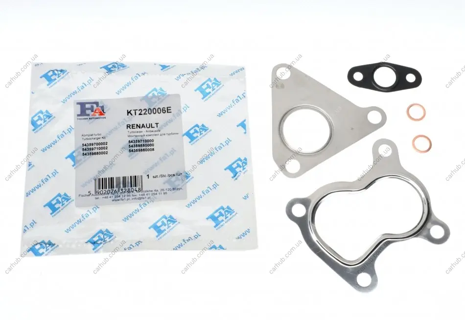 Комплект прокладок турбіни Renault Kangoo 1.5DCI FA1 Fischer Automotive One (FA1) KT220006E (фото 1)