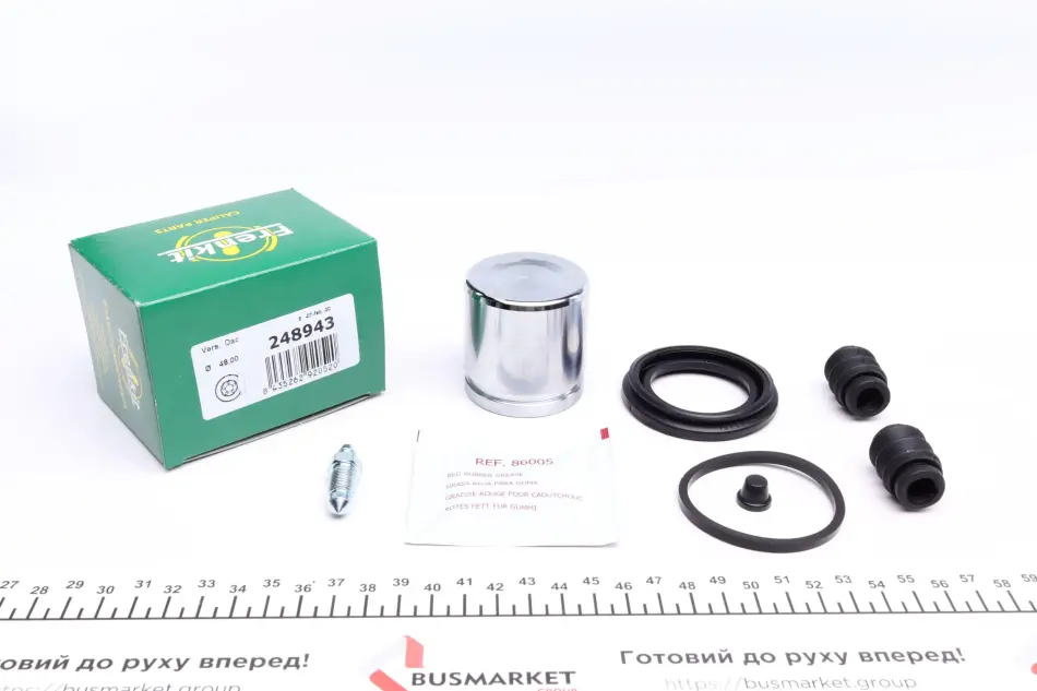 Ремкомплект супорта (переднього) Daewoo Lanos 97- (d=48mm) (+поршень) (Dac) FRENKIT 248943 (фото 1)