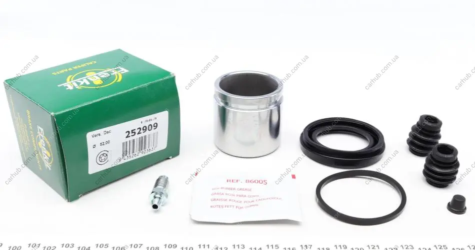 Ремкомплект супорта (переднього) Daewoo Lanos 97- (d=52mm) (+поршень) (Dac) FRENKIT 252909 (фото 1)