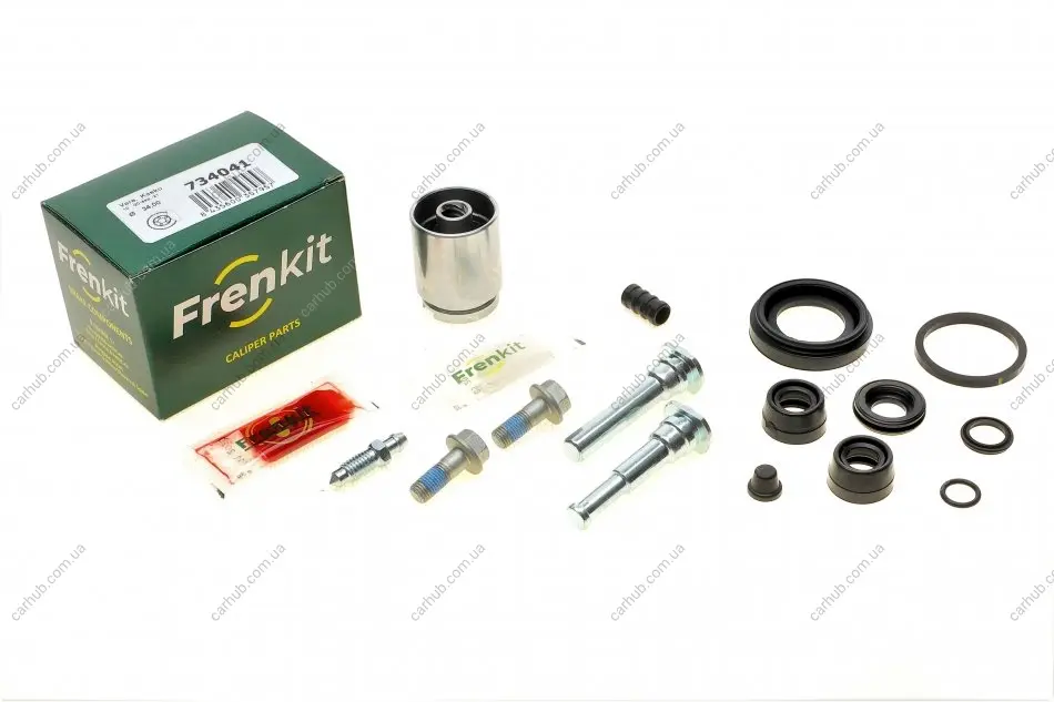 Ремкомплект супорта (заднього) Kia Picanto 1.0/1.1 04- (d=34mm) (+ поршень/направляюча) (Kasko) FRENKIT 734041 (фото 1)