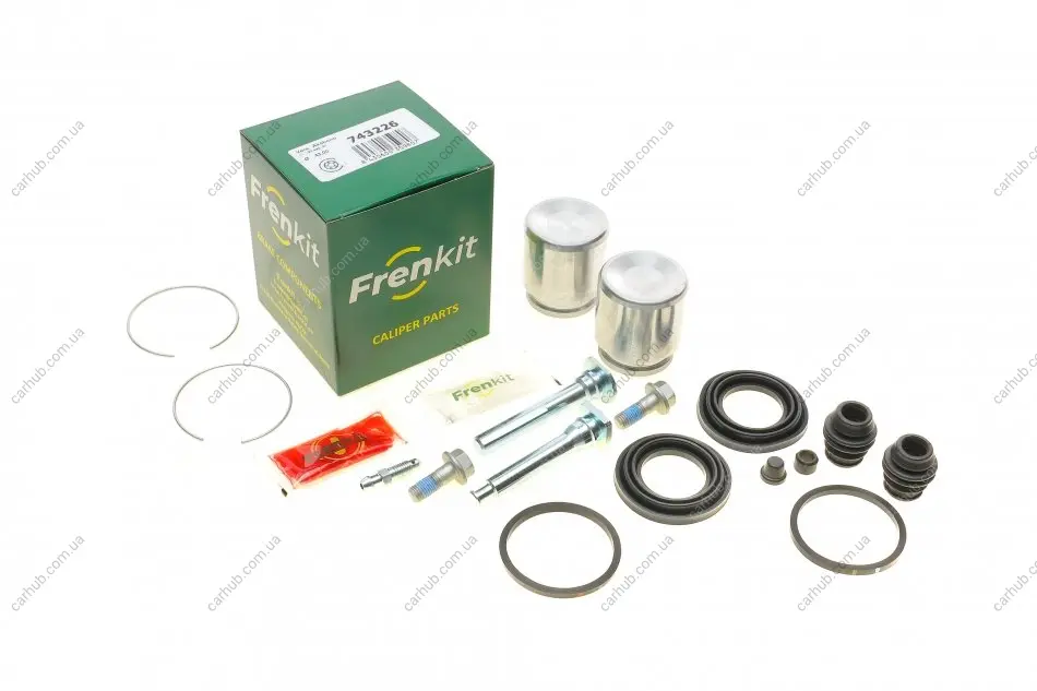 Ремкомплект супорта (переднього) Subaru Legacy 96-99 (d=43mm) (+2 поршня/направляюча) (Akebono) FRENKIT 743226 (фото 1)