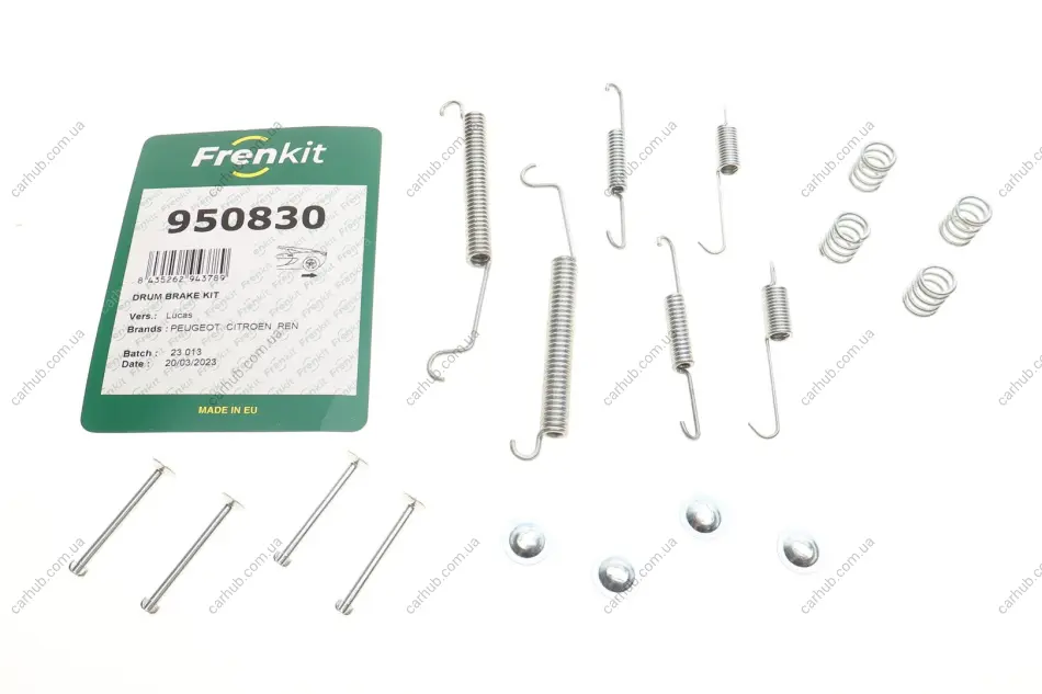 Комплект пружинок колодок ручника Renault Clio II/Logan/Peugeot 206/3008 98- FRENKIT 950830 (фото 1)
