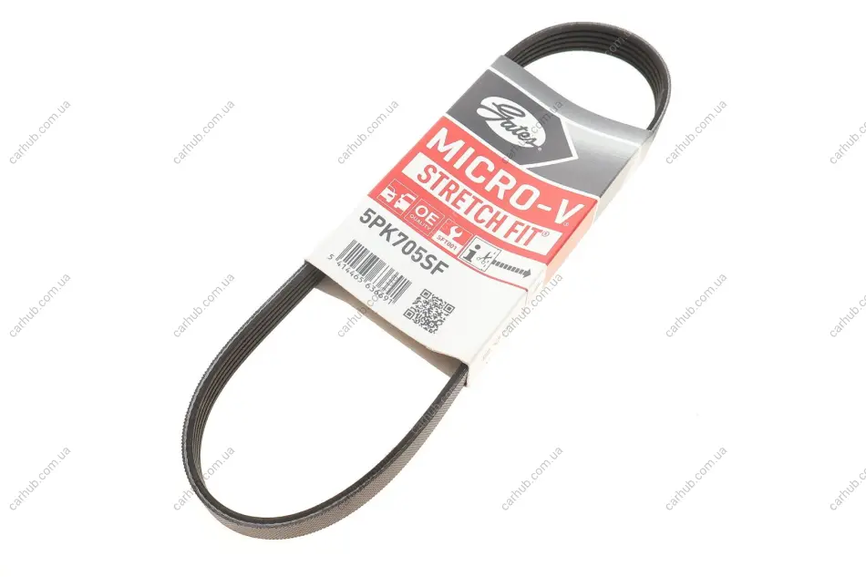 Ремінь генератора Ford C-Max/ Focus II-III/Volvo C30/S40 II/V50 1.8-2.0 03- GATES Gates 5PK705SF (фото 1)