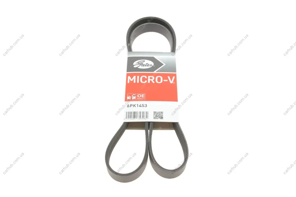 Ремінь генератора Peugeot 206/Partner/Citroen Berlingo/VW Polo 1.1-1.6 02- GATES Gates 6PK1453 (фото 1)