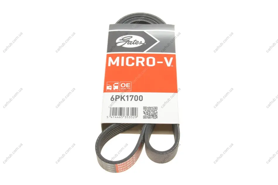 Ремінь генератора Citroen Berlingo/Peugeot Partner 1.6 08- GATES Gates 6PK1700 (фото 1)