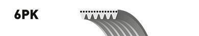 Ремінь генератора Jeep Cherokee/Liberty 2.5CRD/2.8 CRD 01- Gates 6PK2870