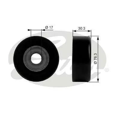 Ролик поліклинового ременя (метал) ACURA TL BUICK LESABRE, PARK AVENUE, REGAL, RIVIERA CADILLAC ALLANTE, DEVILLE, DTS, ELDORADO, SEVILLE, SRX, STS CHEVROLET ALERO, BLAZER 2.0-7.6D 01.80- Gates T38006 (фото 1)