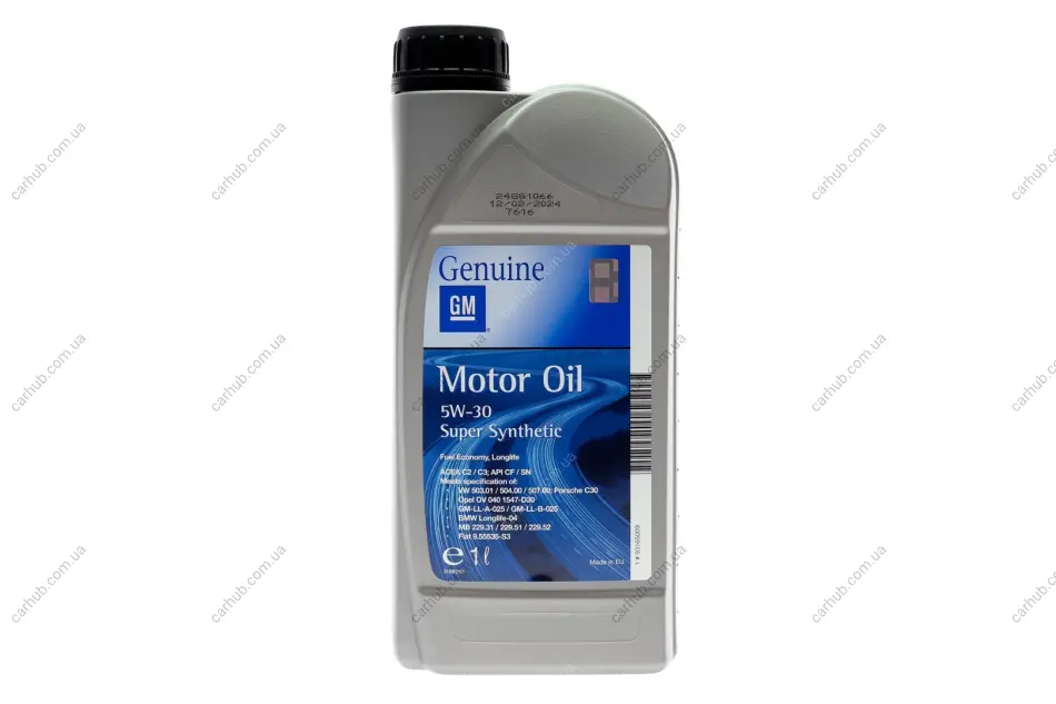 Олива 5W30 Super Synthetic (1L) (BMW LL-04/MB 229.31/MB 229.51/PORSCHE C30/VW 503.01/504.00/507.00) GM 93165009 (фото 1)